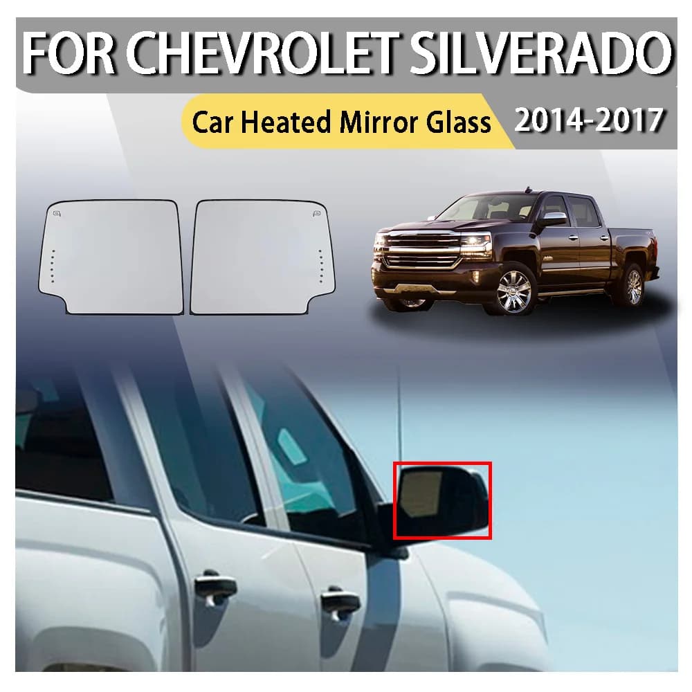 Car Heated Mirror Glass For Chevrolet Silverado 2014-2017 Glass Lens Blind Spot Heated Wing Mirror Glass TR00562 TR00563
