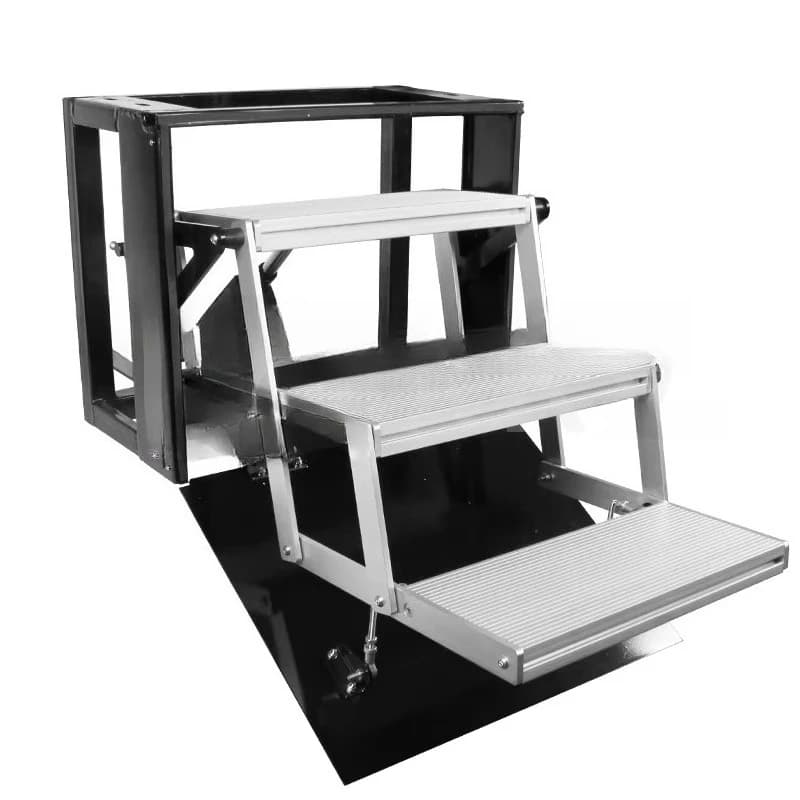 Caravan Accessories RV Steps 3 Steps Folding Electric/Manual Types Stairs with LED Light for RV Truck Trailer Camper