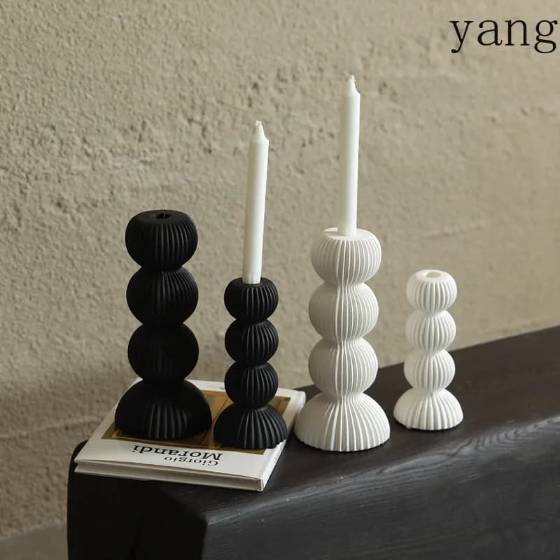 CX ceramic candle holder ornament striped home desktop decoration candle holder