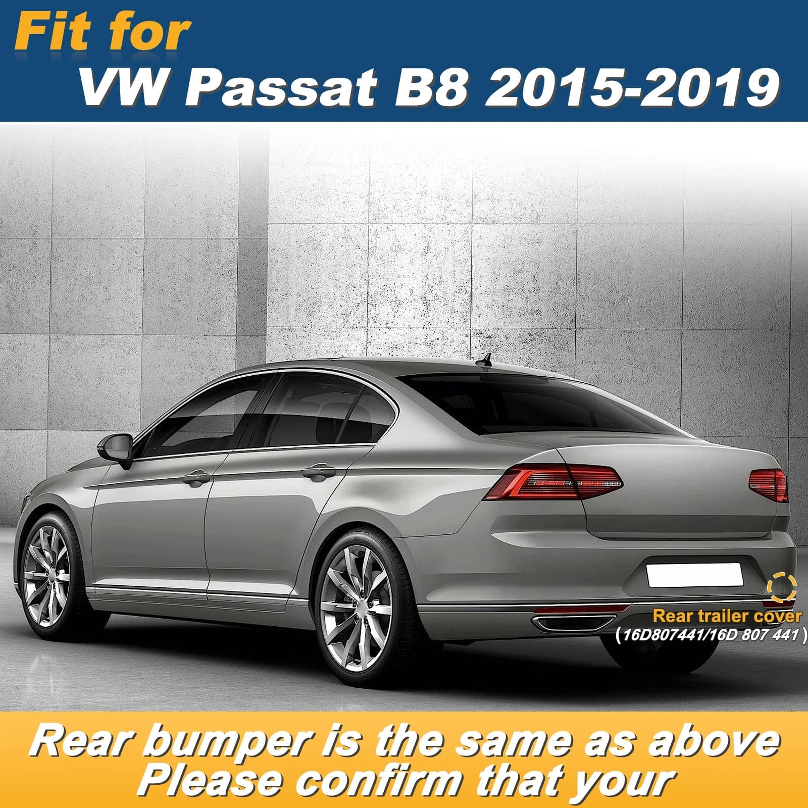 Rear Bumper Tow Hook Cap Towing Eye Cover For VW Passat B8 2015-2019 3G5807441 Car Accessories