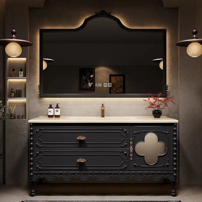 Cute Freestanding Mirror Bathroom Cabinets Wooden Floor Standing Bathroom Cabinets Space Saver Mobile Bagno Home Furniture