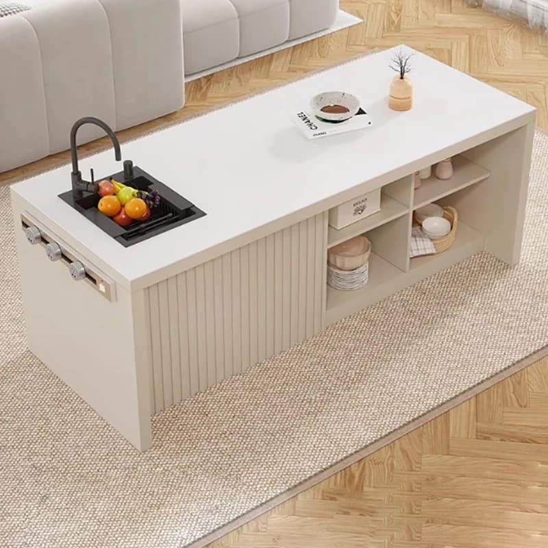 Modern Minimalist Kitchen Island Trendy Elegant Plain Beauty Kitchen Island Nordic Aesthetic Cuisine Meuble Kitchen Furniture