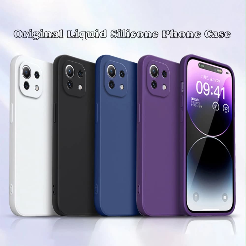 Internal Flocking Funda Case for Xiaomi Mi 11 Lite 11Lite NE 5G Soft Original Liquid Silicone Camera Protection Back Cover Shell