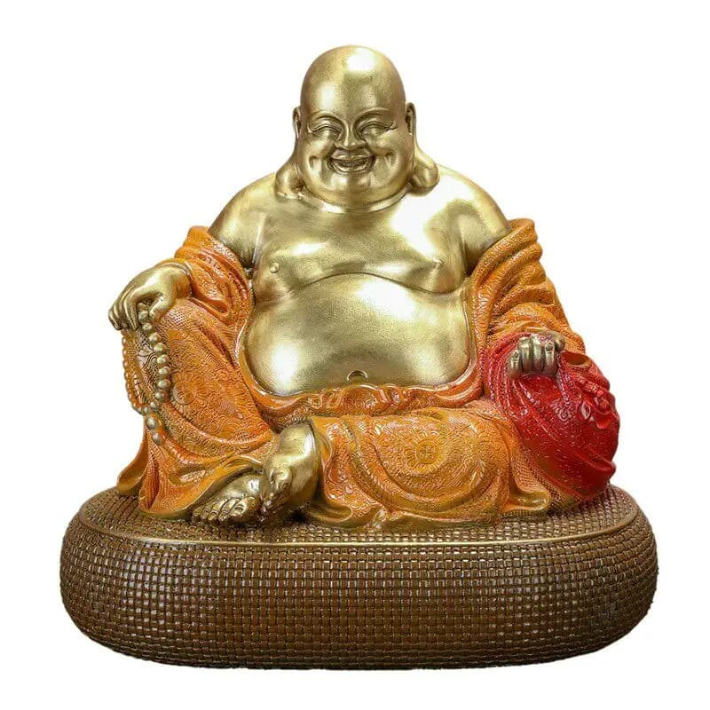 Cz brass big belly maitreya buddha ornament with base laughing buddha for peace buddha statue office  tea table decoration