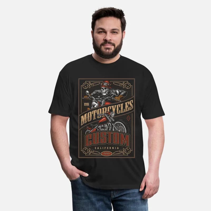 Vintage Custom 1991 Retro Cafe Racer Gift T-Shirt for Racing bikers 100% cotton printed Motorcycle Graphic clothes All size Tops