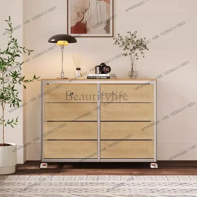 aluminum profile multi-layer drawer storage cabinet birch dining side cabinet storage display Zhongdao Taiwan storage cabinet