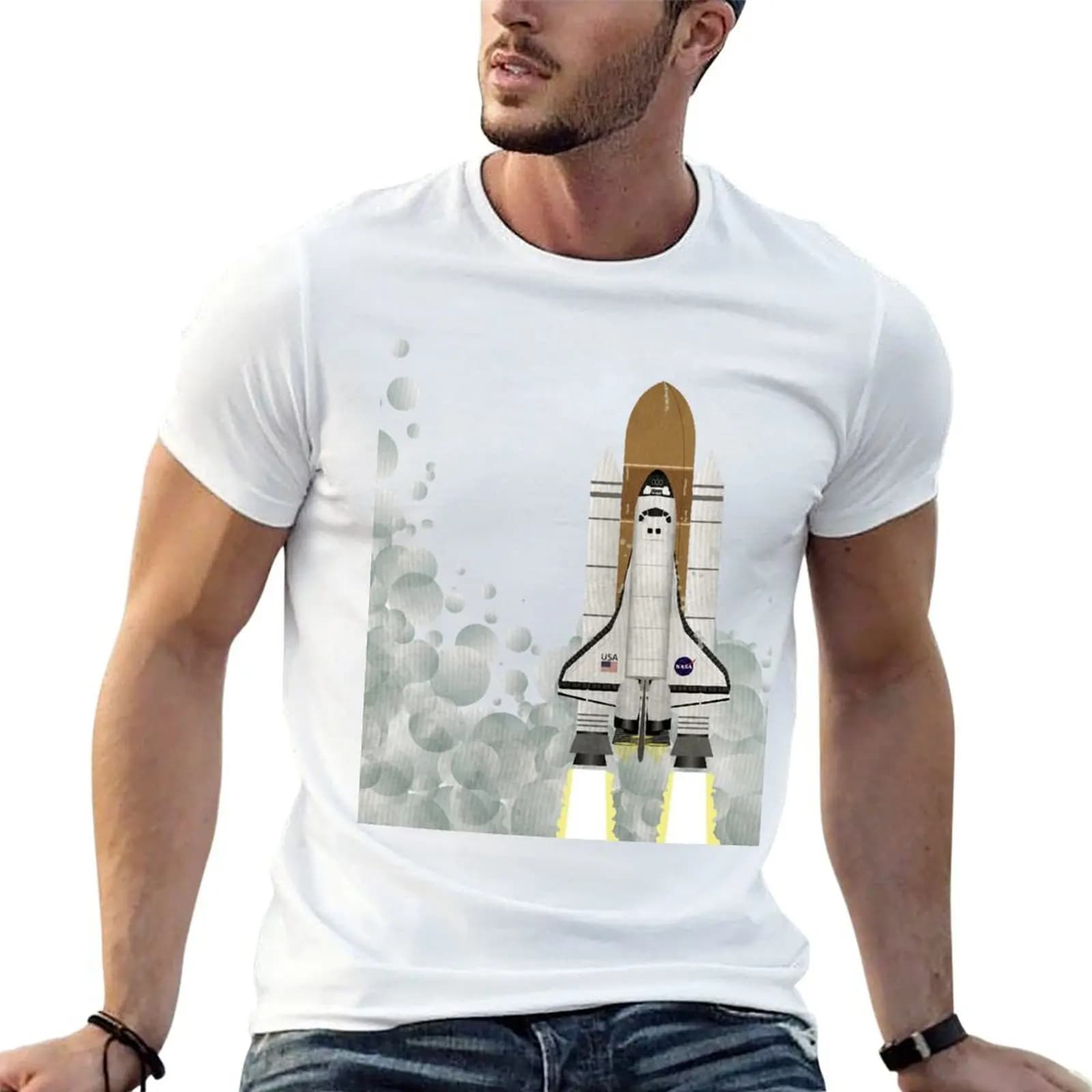 Space Shuttle T-Shirt customs sports fans tshirts for men