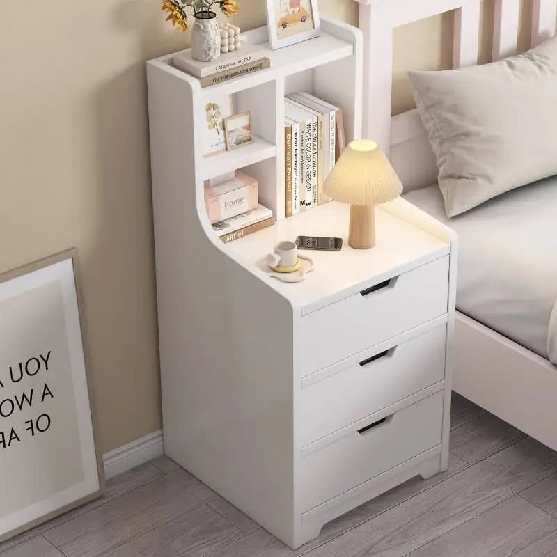 White Office Narrow Nightstands Nordic Organizer Luxury Modern Nightstands Bookshelf Dresser Comodino Camera Da Letto Furniture