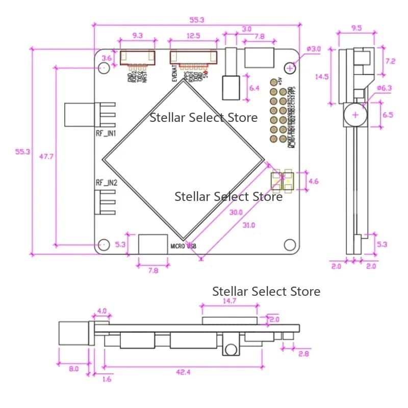 Multi Band L1/L2/L5 High Precision Positioning RTK Box USB UART GNSS BDS GPS Receiver Module