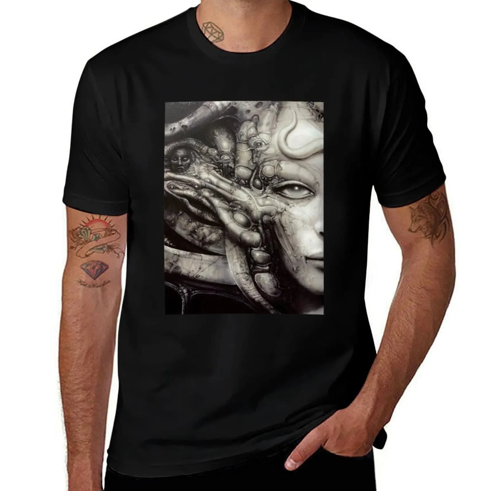 HR Giger - Li (Detail) T-Shirt Outdoor Sports Lightweight Tee