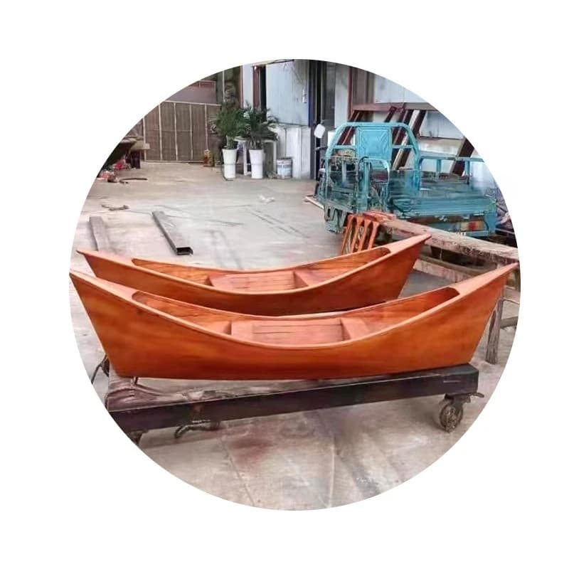 Hand Rowing Wooden Boat Antique Decorative Wedding Photography Decorative Boat Leisure Fishing Leisure Sightseeing