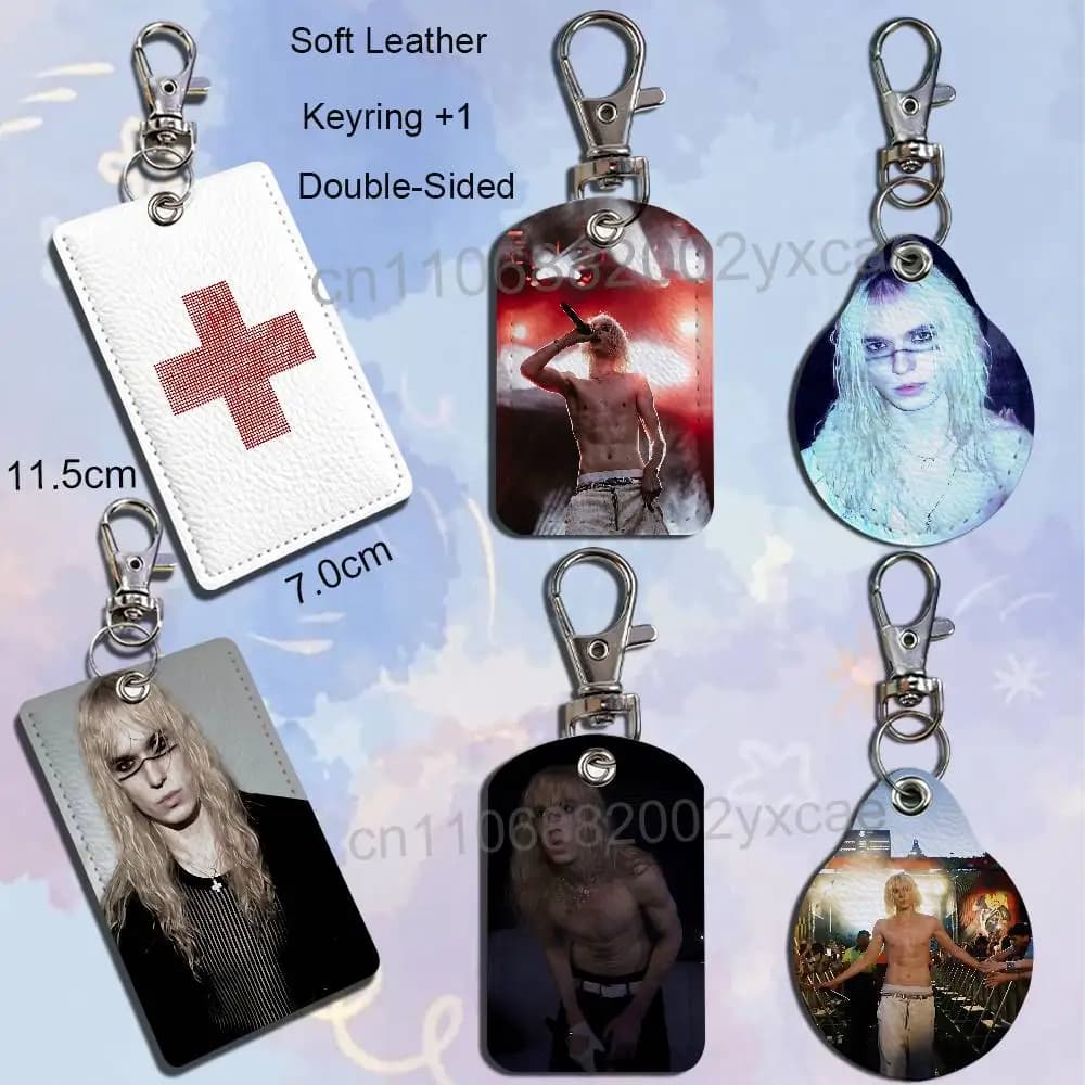 Musician 2hollis Cross Leather Card Holder with Exquisite Keychain purpose Case for Metro ID Access Control Card Badge