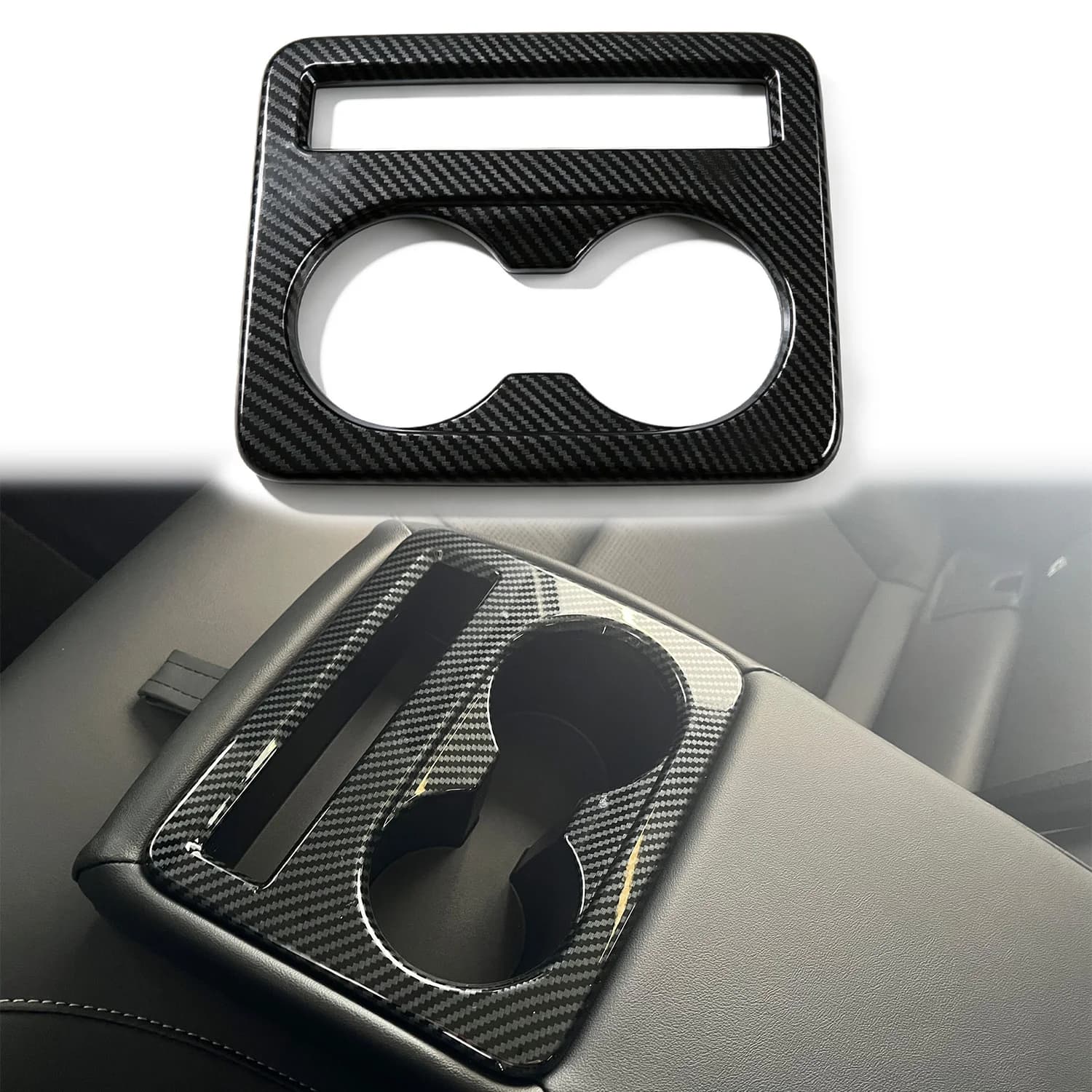 For Toyota Camry XV80 9th Gen 2025-2026 ABS Carbon Fiber Rear Cup Holder Cover Trim Sticker 1PC (Not For US Version)