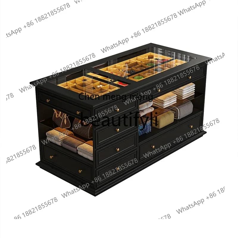 N178 G French retro display cabinet household cloakroom mid-island platform bedroom storage floor cabinet