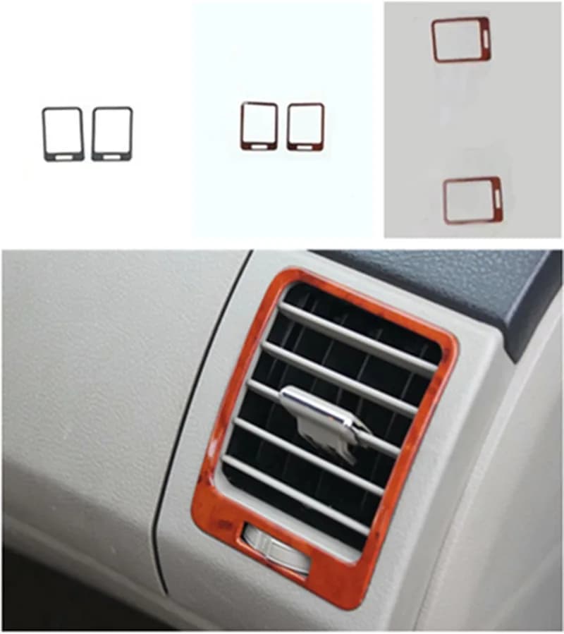 2pcs/lot ABS carbon fiber or wooden grain front both sides air conditioning outlet cover for 2007-2012 Toyota Corolla MK10