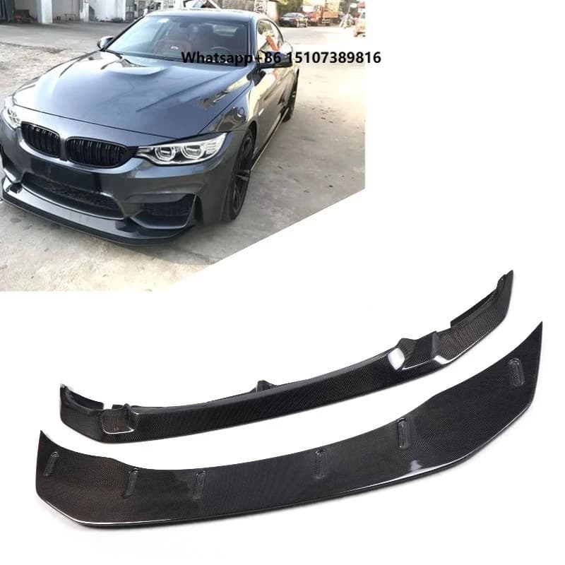 For GTS Style High-quality Carbon Fiber Front Car Bumper Lip Splitter 2pcs Kit for F80 M3 F82 M4 2015-2018