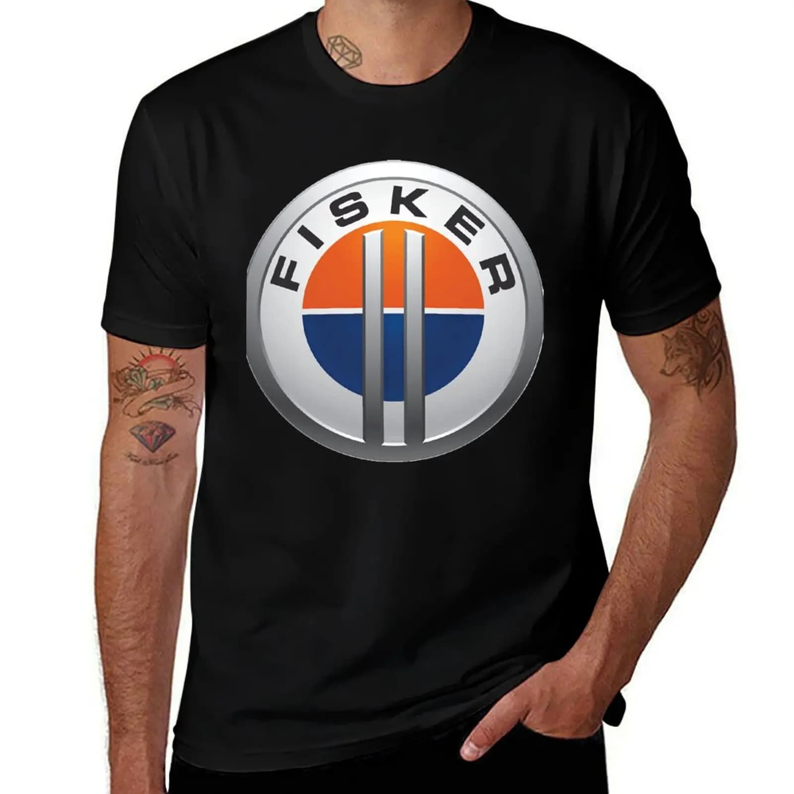 Fisker Car Logo Merchandise Essential T-Shirt Casual Streetwear Short Sleeve Tee T-Shirt