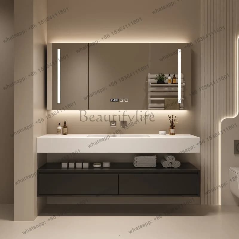 Storage Organizer Bathroom Cabinet Shelves Toilet Display Partitions Drawers Paper Cupboard