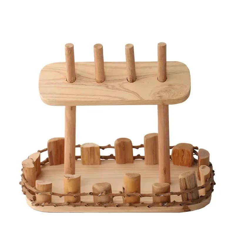 Entry entrance key storage ornament, living room TV cabinet shoe cabinet home decoration, tray wooden rack