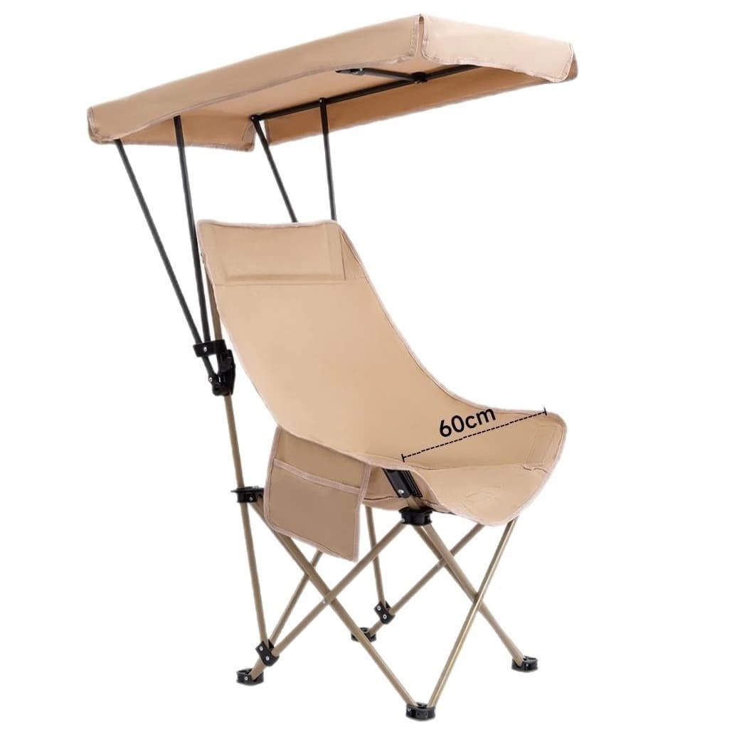High Back Moon Chair Shade with Ceiling Portable Fishing Camping Beach Chair