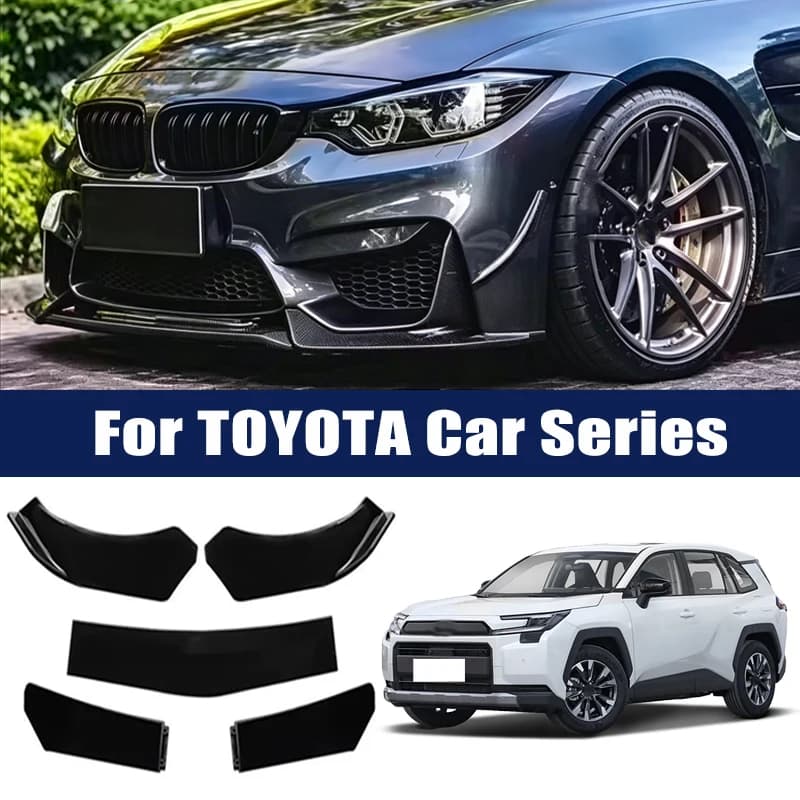 5Pcs Front Bumper Lip Body Kit, ABS Spoiler Splitter Canard For Toyota Camry Corolla RAV4 Hilux Fortuner Yaris Land Cruiser