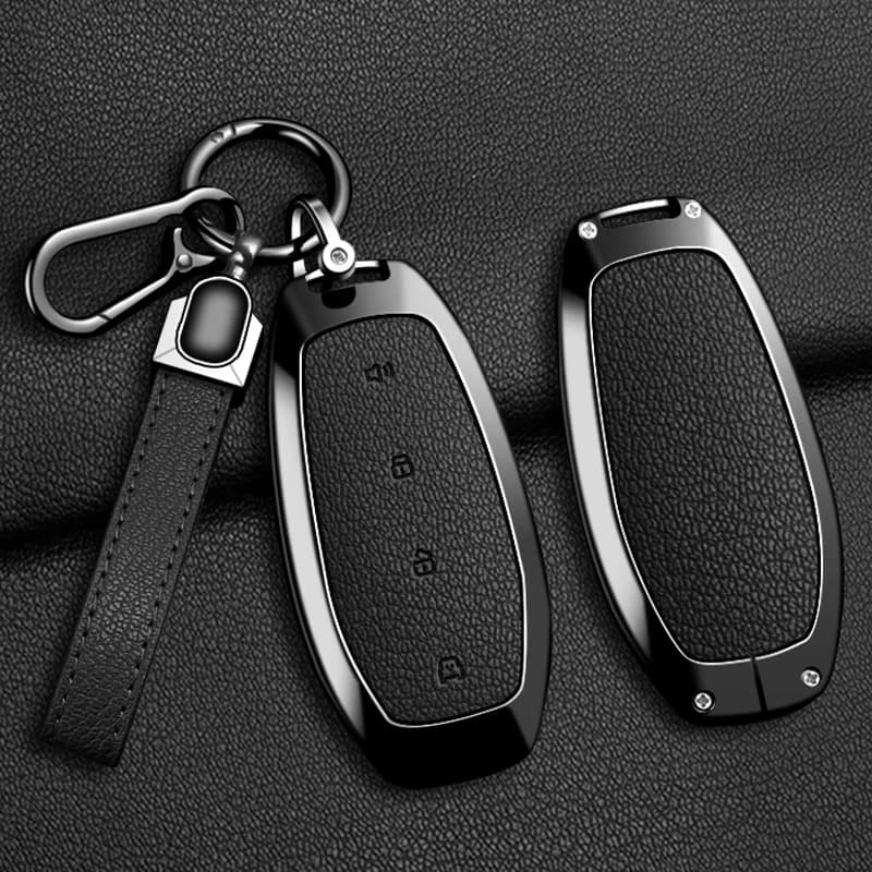 Car Key Case Cover Shell Holder For Buick Excelle L7 2025 Zinc Alloy Leather Remote Protector Keychain Accessories