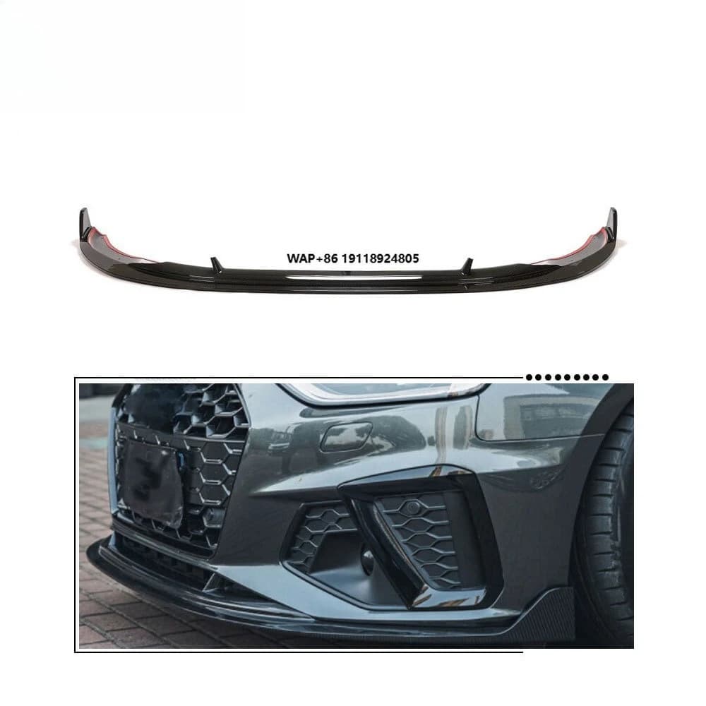 Carbon Fiber Front Face Lip Spoiler for  A4 S-LINE S4 Sedan 4-Door 2020-2021