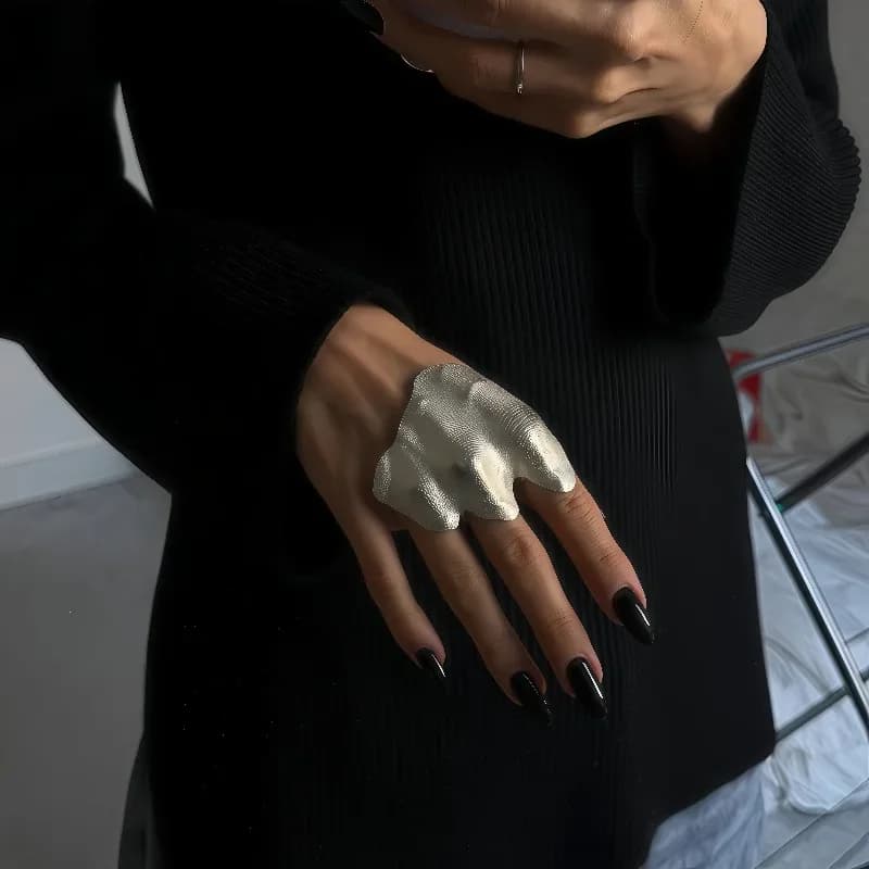Irregular pleated joint ring ring artistic sense protection joint ring jewelry accessories