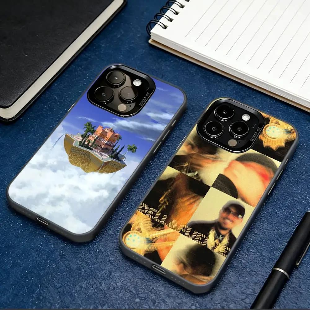 D-Dellafuente Singer Phone Case For iPhone 17,16,15,14,13,12,11 Plus,Pro Max,XS,Colorful Silver Black Cover