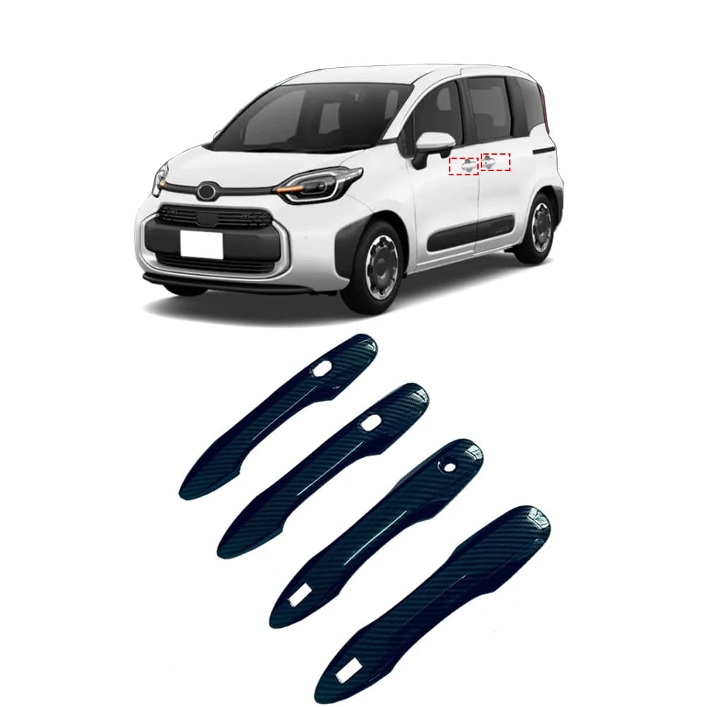 Car Door Handle Cover For Toyota Sienta Accessories Carbon Fiber Auto Handle Frame Protector Trim Stickers 2022 2023 2024 2025
