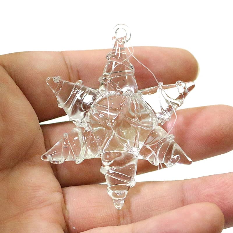 Different Style Clear Murano Glass Ice Charm Pendant Xmas Tree Hanging Decor Accessories Christmas New Year Party Craft Ornament