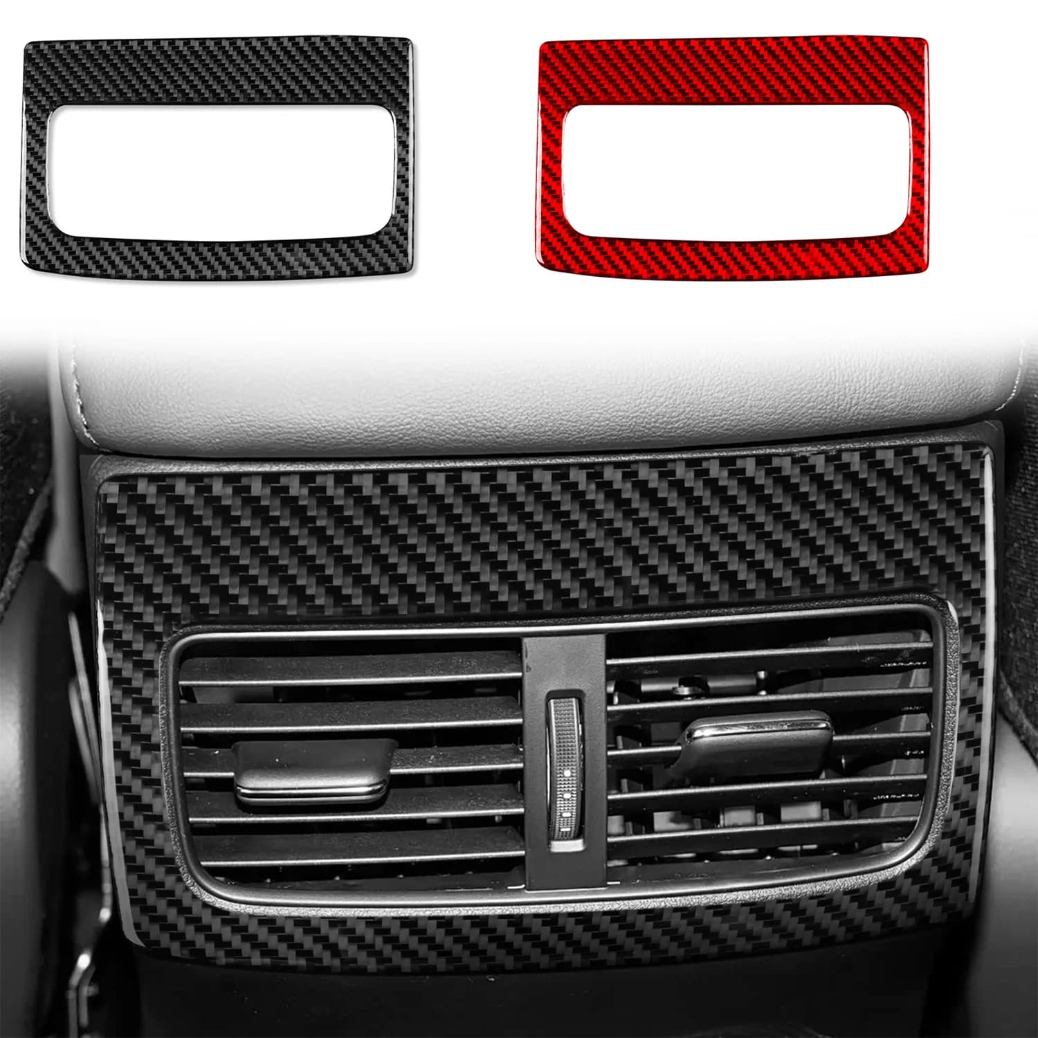 for Mazda3 BP 2019-2026 Car Accessories Rear AC Vent Kick Protector Cover Trim Sticker ABS Carbon Fiber Grain 1Pc