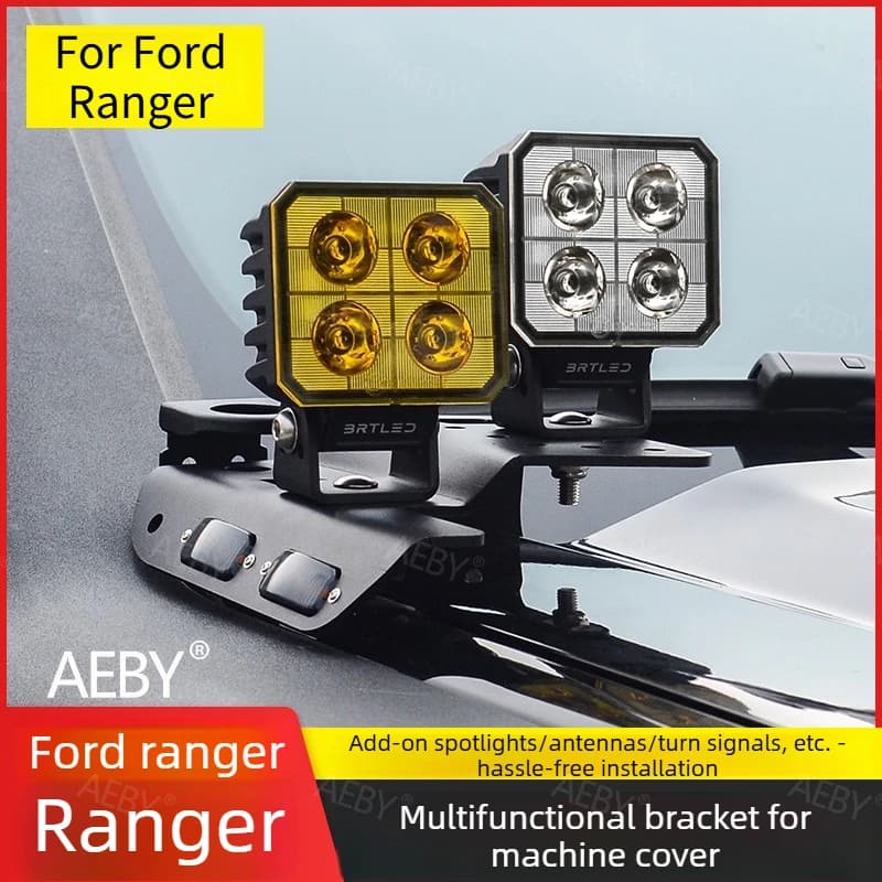 For Ford Ranger 2022-2026 Trench light bracket cover,Multifunctional hood spotlight bracket hood,Car external accessories