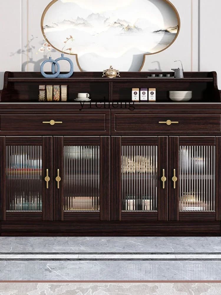 v9.9-Solid Wood Sideboard Household Integrated Wall Tea Locker