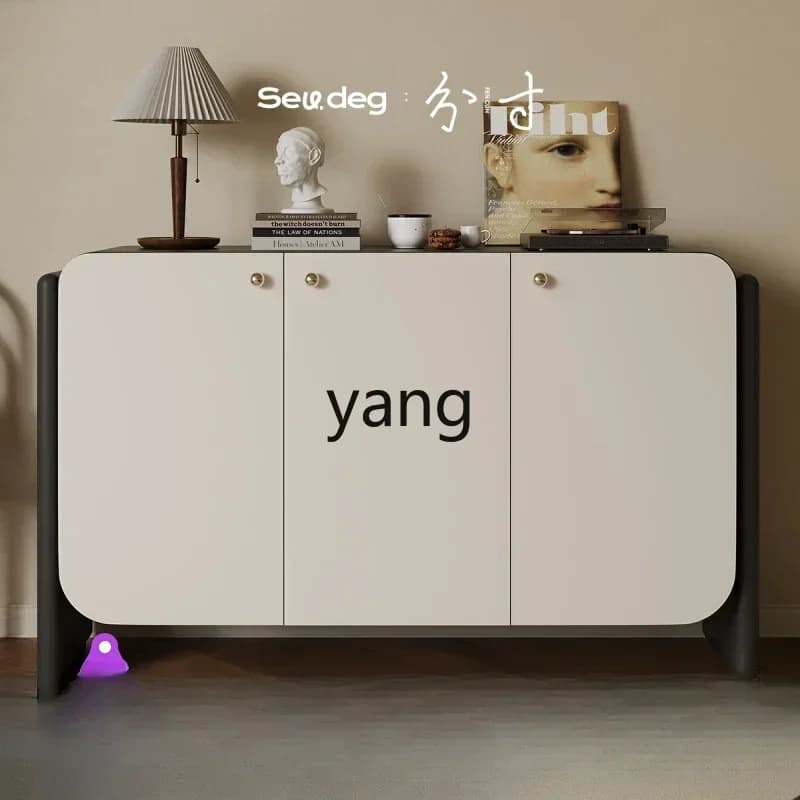 CX  Modern Simple Solid Wood Entrance Shoe Cabinet Integrated Household Door Wabi Sabi Wind Decorative Cabinet