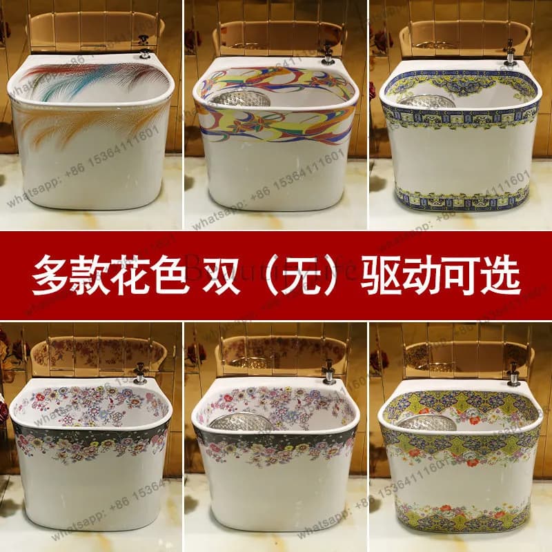 Ceramic mop balcony bathroom floor-to-ceiling household courtyard mop pool