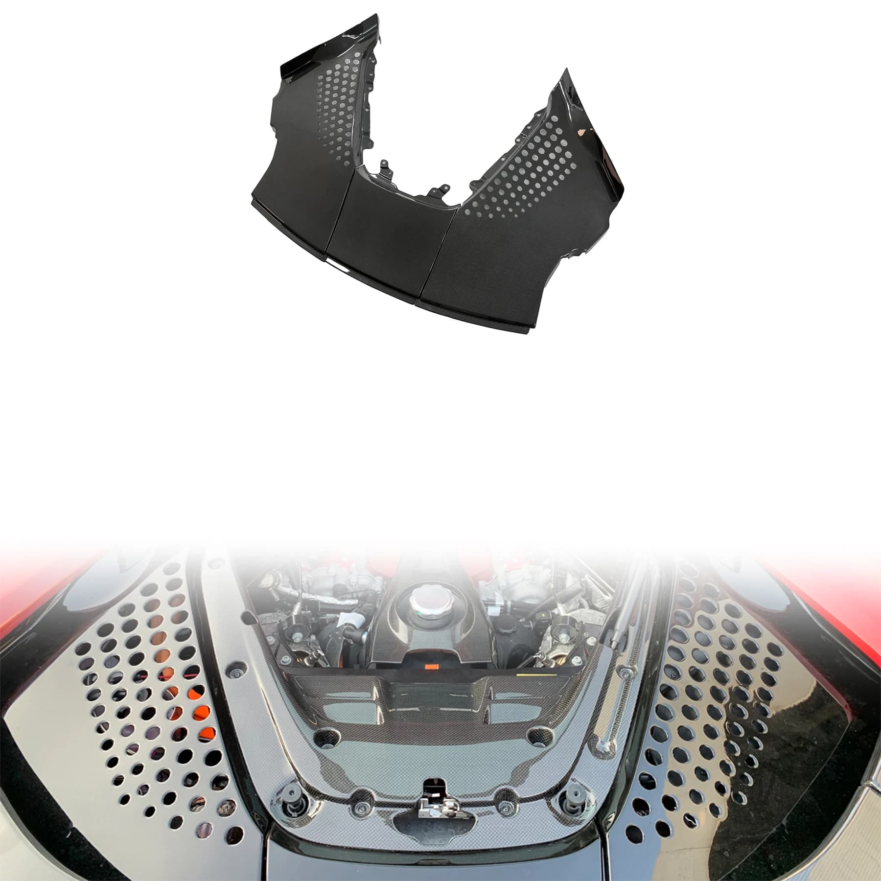 SF90 Auto Parts Dry Carbon Fiber Body Kits Automotive Accessories Engine Heat Sink Interior Kit forFerrari SF90