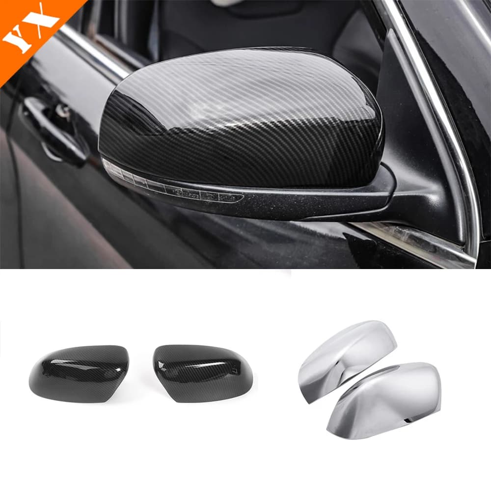Car Side Mirror Rear View Mirror Cover Garnish For Jeep Compass Cherokee KL 2017-2021 Carbon Chrome Look Trim Accessories 2pcs