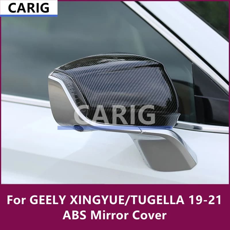 For GEELY XINGYUE/TUGELLA 19-21 ABS Mirror Cover Carbon Fiber Pattern Explosion-proof Modified Protective Decoration Accessories