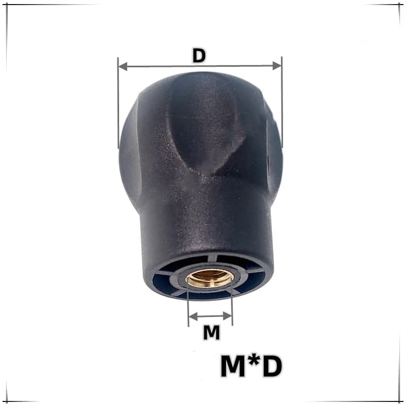 1pcs M8 M10 M12 Five Angle Corrugated Knob E-LHAT19-D43 D50 Nylon Five Star Handle Plastic Ball Handle