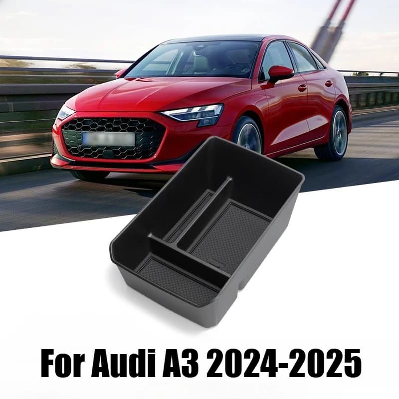 For Audi A3 2024-2025 Car Storage Box Center Console Armrest Storage Case Organizer Tray Auto Interior Accessories