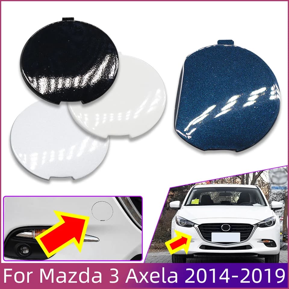 Front Bumper Towing Hook Eye Cover Lid For Mazda 3 Axela BM 2014 - 2019 Auto Tow Hauling Garnish Cap Case Car Accessorie