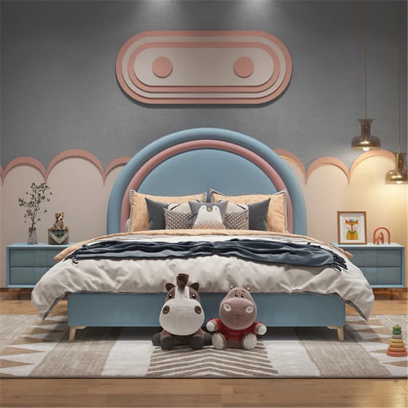 For 150 X 200 Headboard Kids Bed Queen Size Design Twin King Size Children Beds Luxury Space Saving Cama Casal Bedroom Furniture