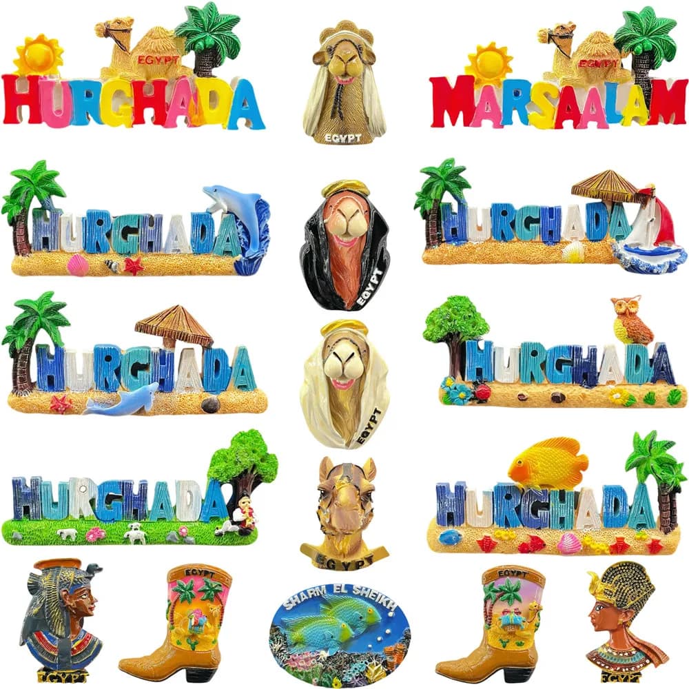 Egypt magnet, EGYPT camel family souvenir, 3D desert animal decor, resin fridge ornament, Egyptian travel gift, magnetic decor