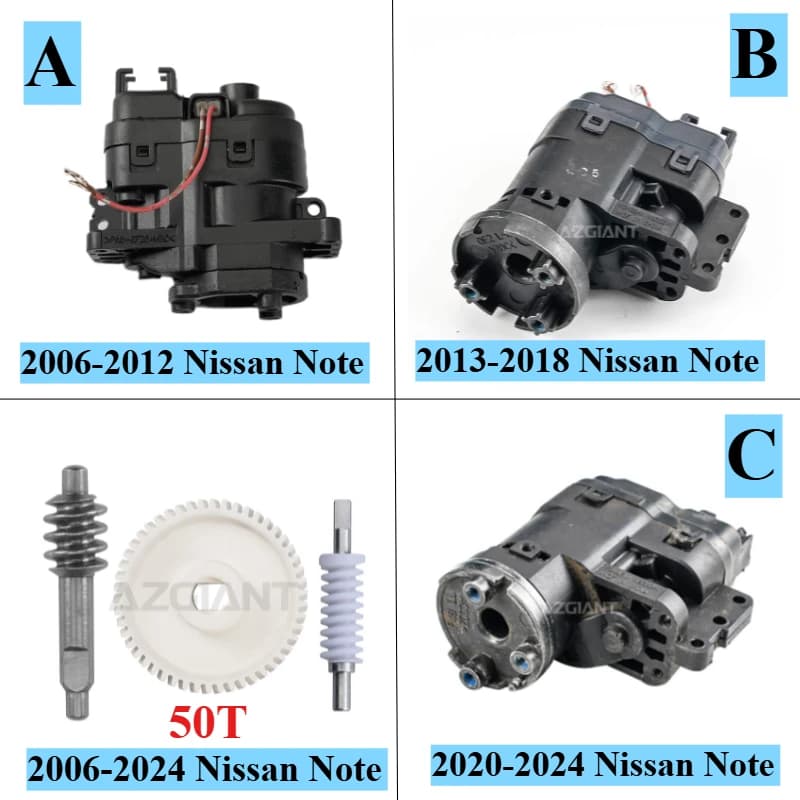 For Nissan Note 2006-2018/2020-2024 Auto Power Overfold Rear View Side Wing Mirror Control Motor Actuator&gear Assembly 50T