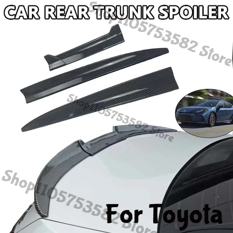 3Pcs DIY Cuttable Rear Trunk Spoiler Roof Wing Matte Black Universal Car Spoiler For Toyota Sedan Hatchback Modification