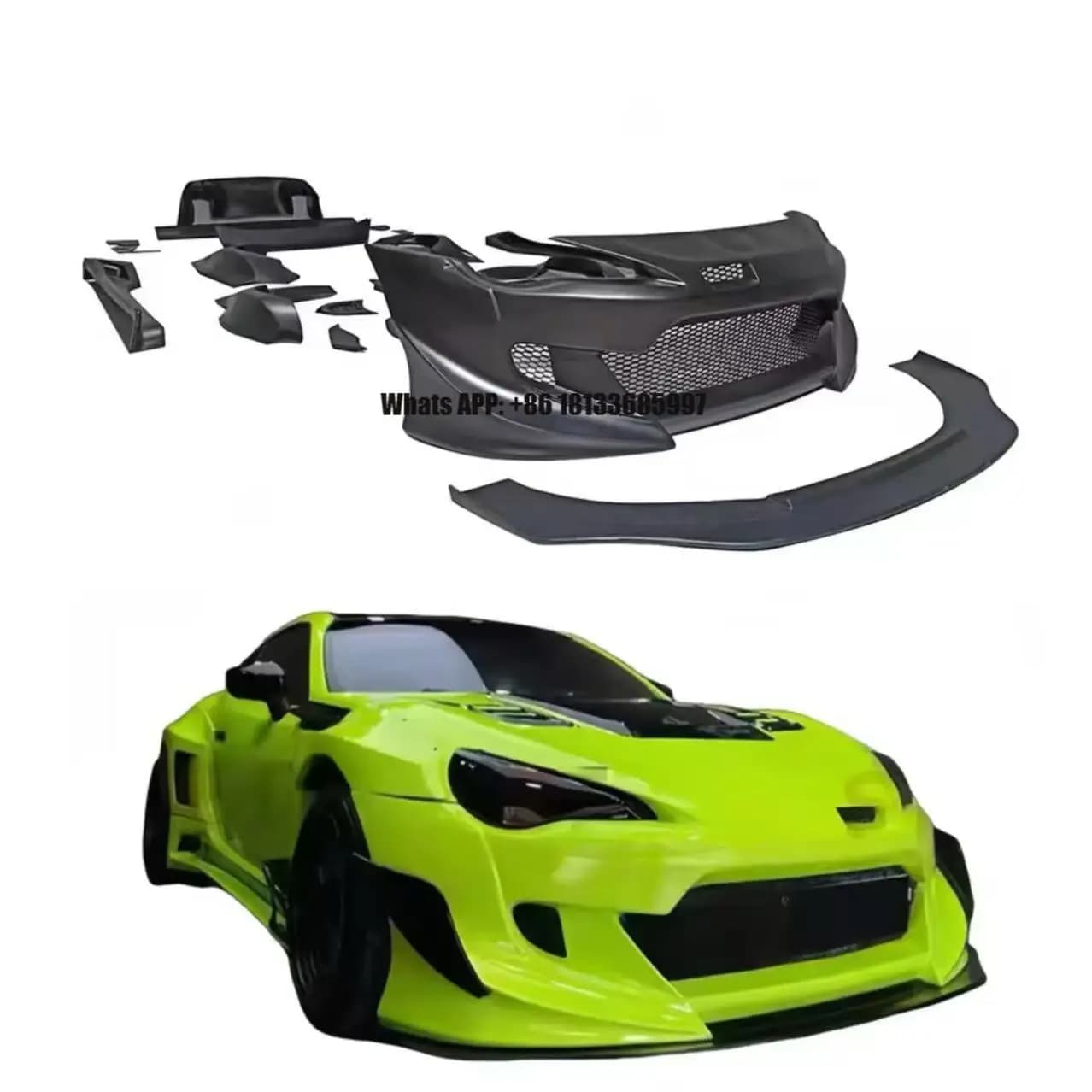 For Toyota GT86 BRZ 2012-2019 Upgrade Rocket Bunny Style V3 Wide Body Kit Front Bumper Car Accessories
