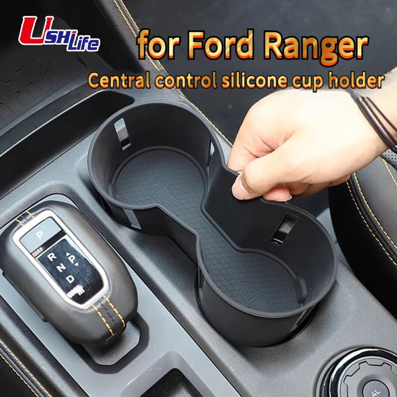 2023 2024 For Ford Ranger Accessories Cup Holder Liner Non Slip Interior Console Mat for 2023 2024 Ranger Truck SUV