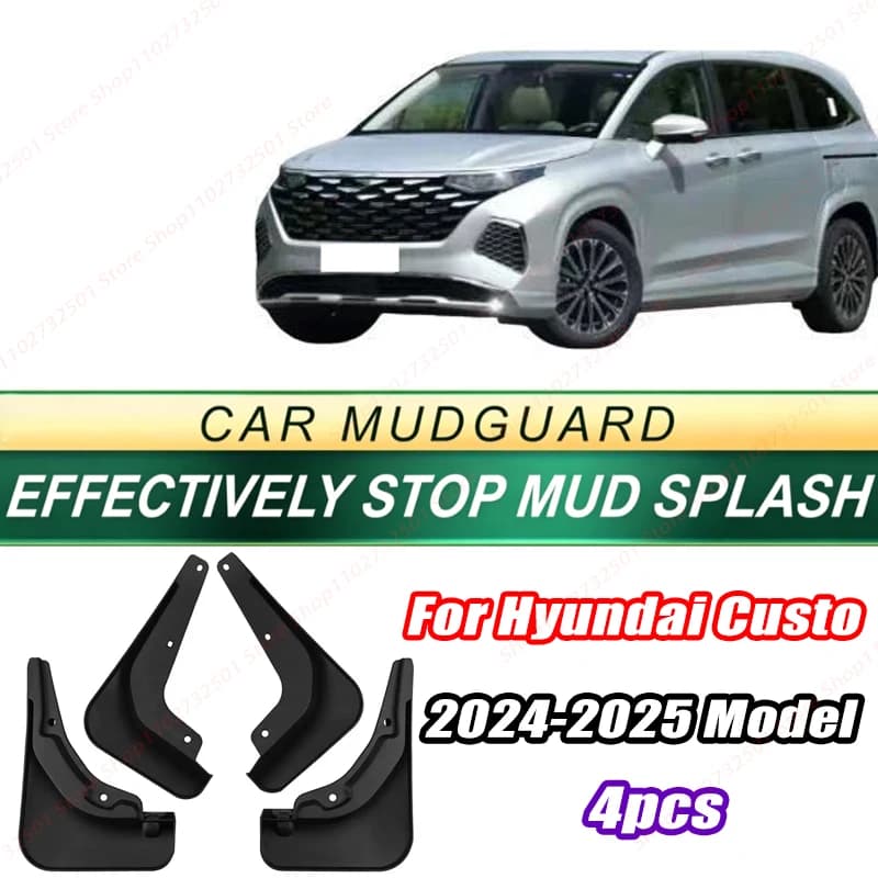 For Hyundai Custo 2024-2025 Model 4PCS Front Rear Mud Flaps Splash Guards Fender Mudguards Auto Accessories