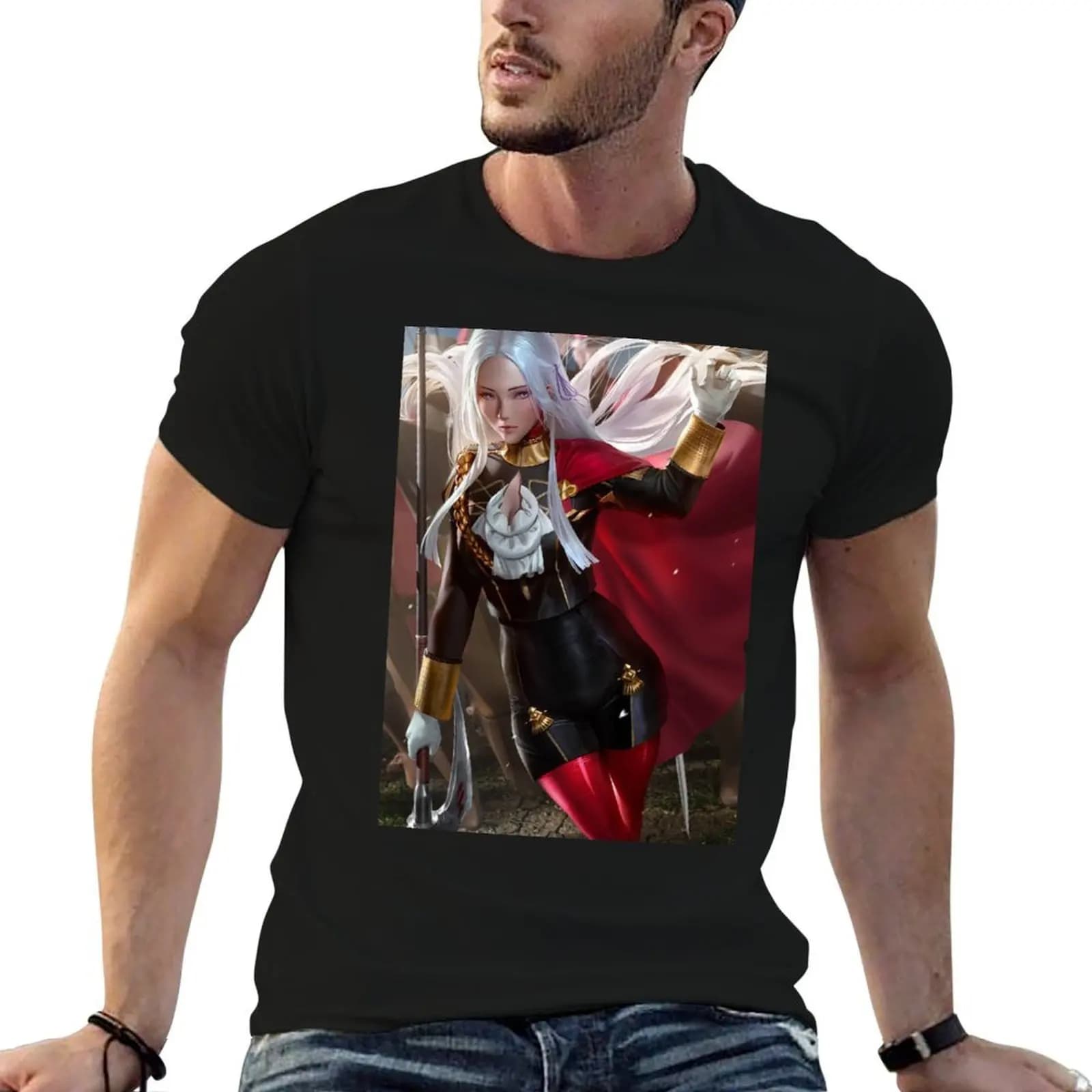 Edelgard illustrate T-Shirt oversized plus size clothes tshirts for men
